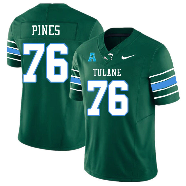Tulane Green Wave #76 Prince Pines College Football Jerseys Stitched Sale-Green